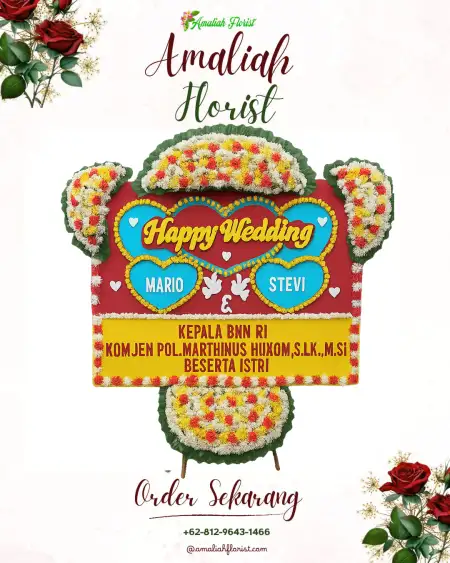Papan Bunga Pernikahan Pelang